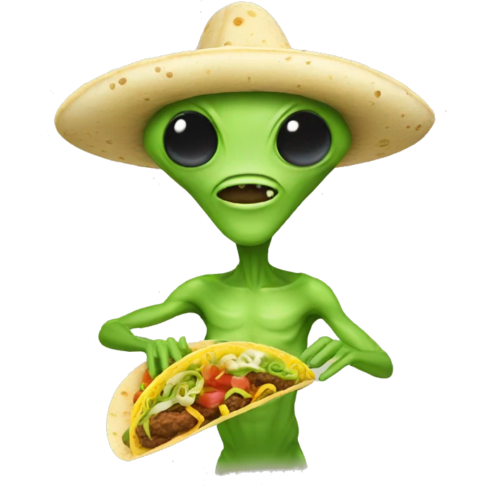 alien with taco emoji