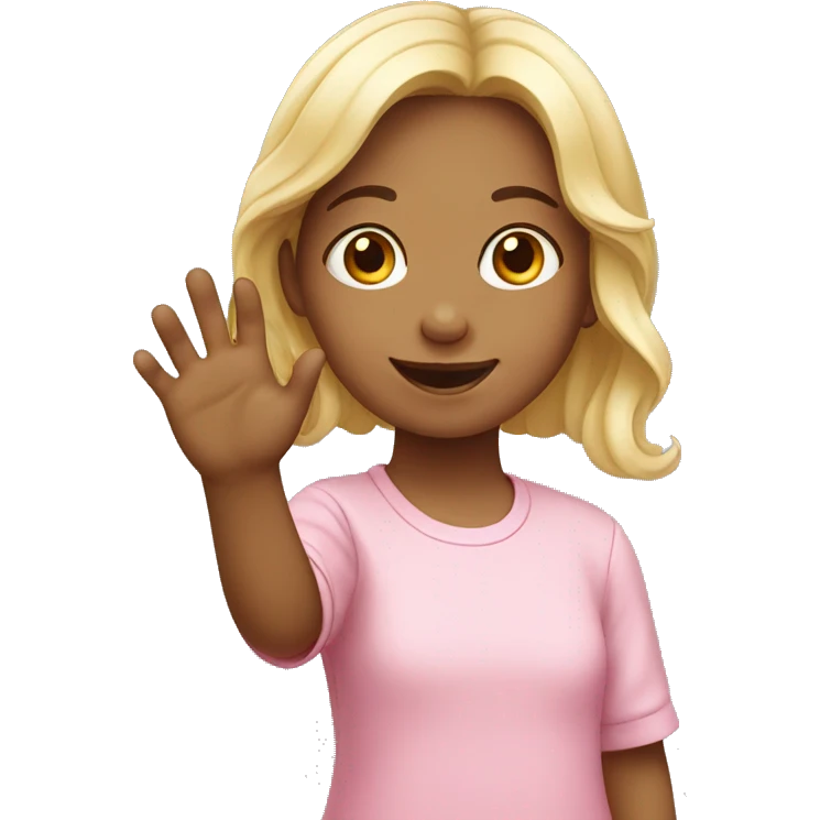 little girl wave hand emoji