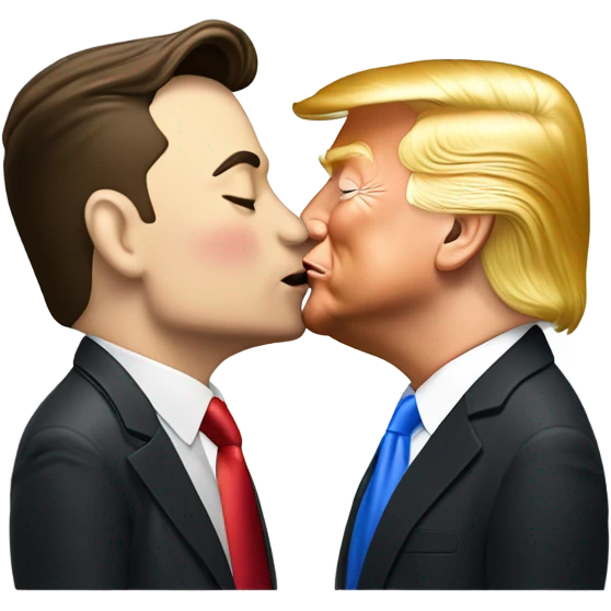 elon musk kissing donald trump emoji
