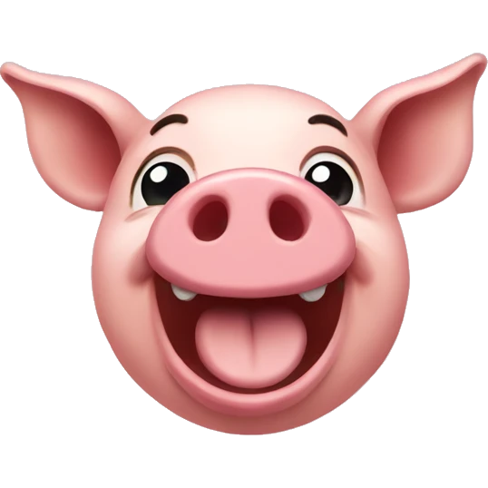 Pig face emoji laughing  emoji