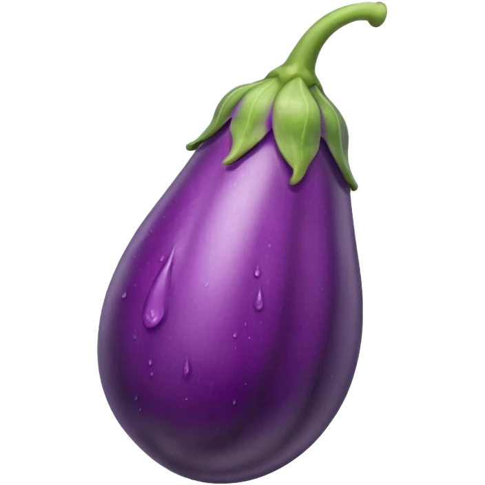 Detailed dripping wet eggplant with veins emoji