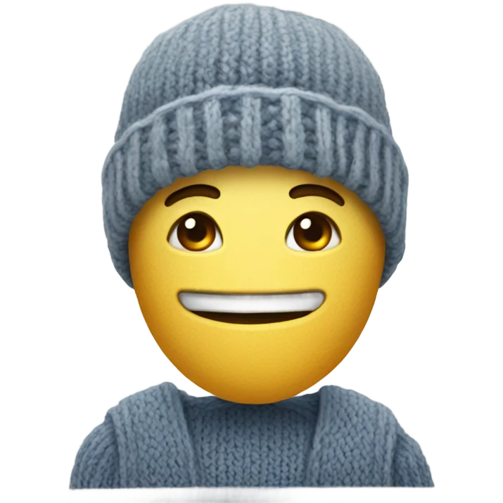 A square in a knitted hat emoji