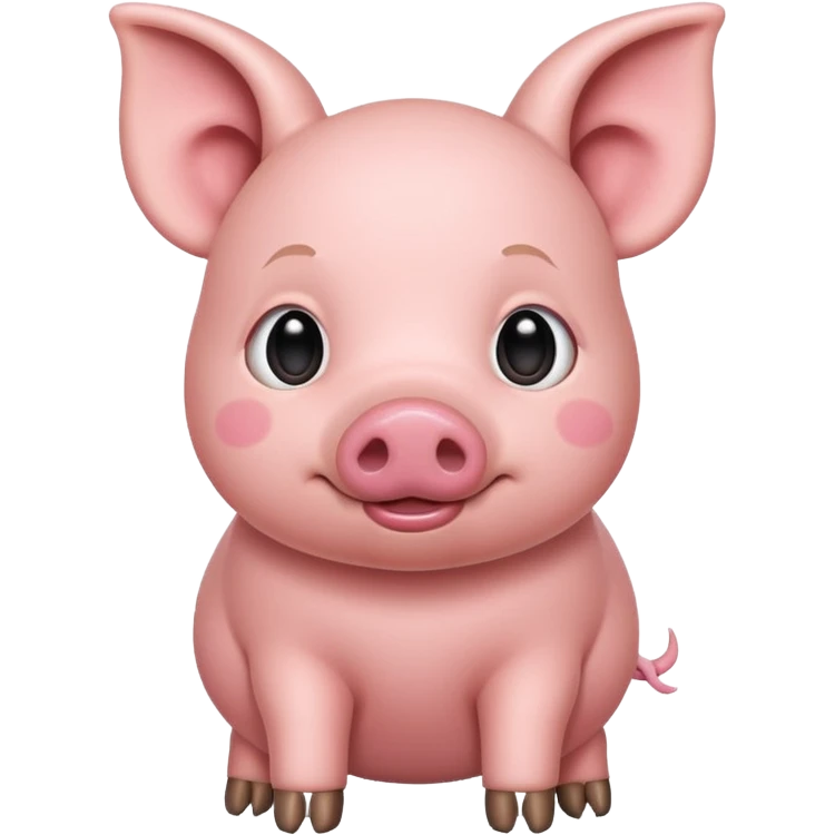 cute pig with a long tail emoji