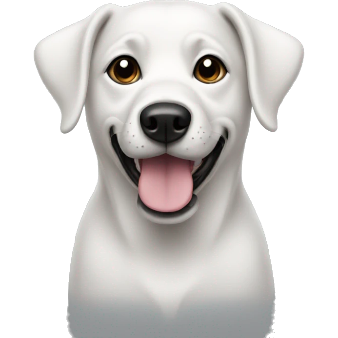 Dog white with black ear emoji