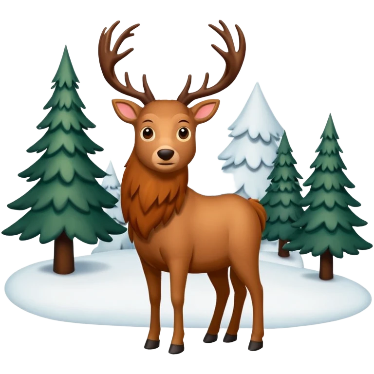 Ein Re das in einem Wald ist und es Schneit emoji