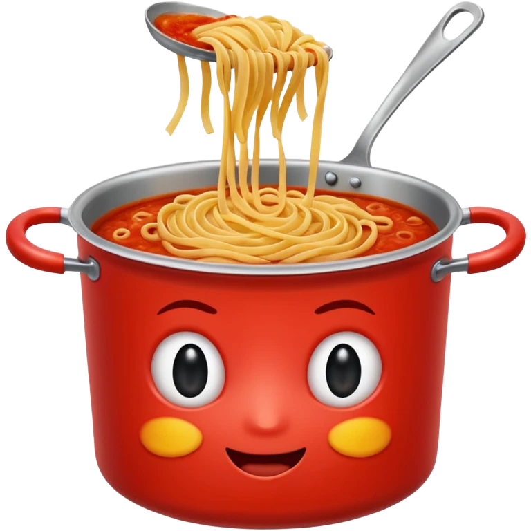 … a pot of pasta sauce being stirred with an emoji in it, not necessarily drowning but like swimming emoji