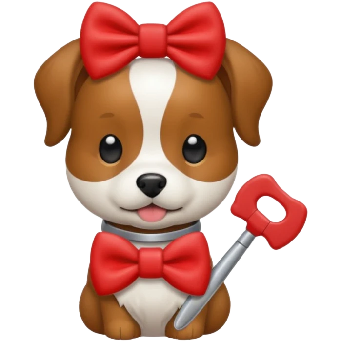 dog, dog bow, toy, grooming tool emoji