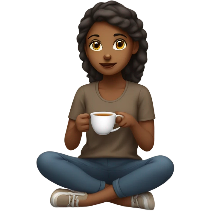Brown girl Sipping tea emoji
