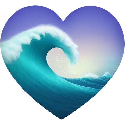 a wave heart emoji
