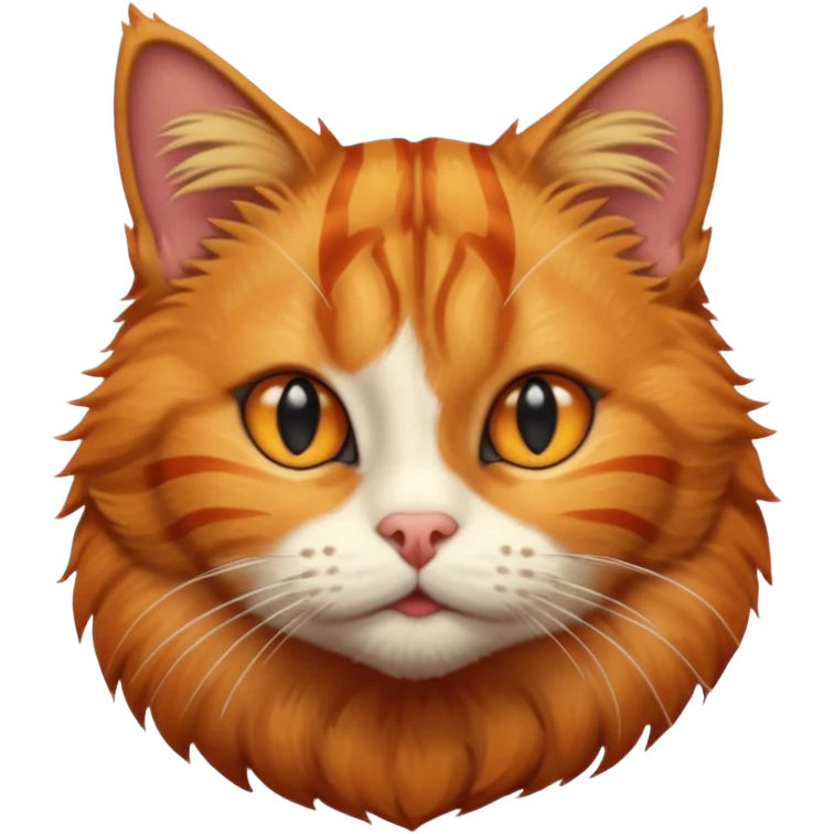 A high-resolution photo-realistic digital illustration of a ginger tabby cat emoji