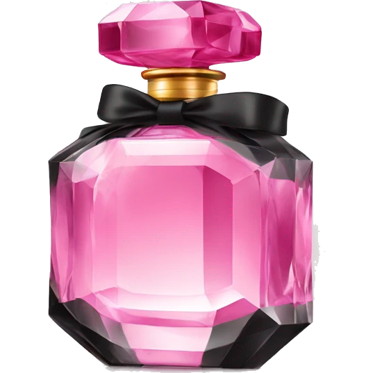 pink crystal perfume bottle with black ribbon display emoji