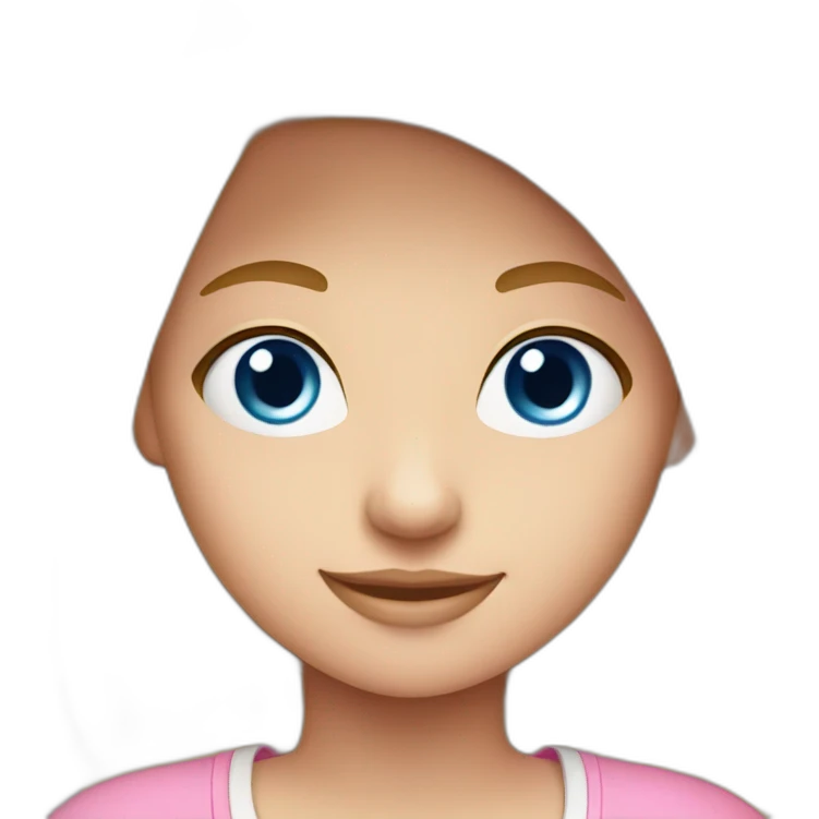 Girl-blond with pink cap and blue eyes emoji