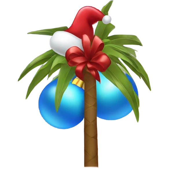 Christmas bulbs on a palm tree emoji