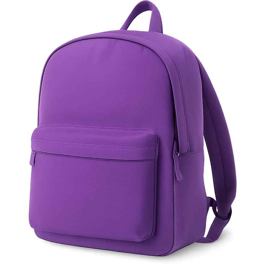 purple backpack emoji