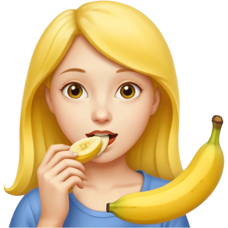 Girl eating banana emoji