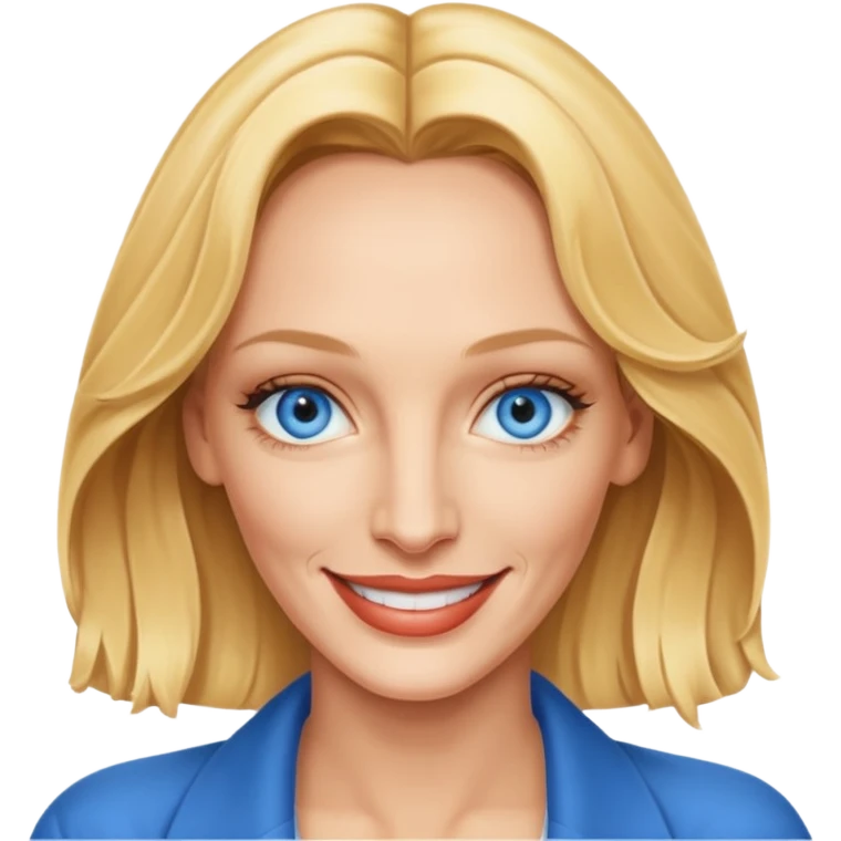 Uma Thurman with blue eyes emoji