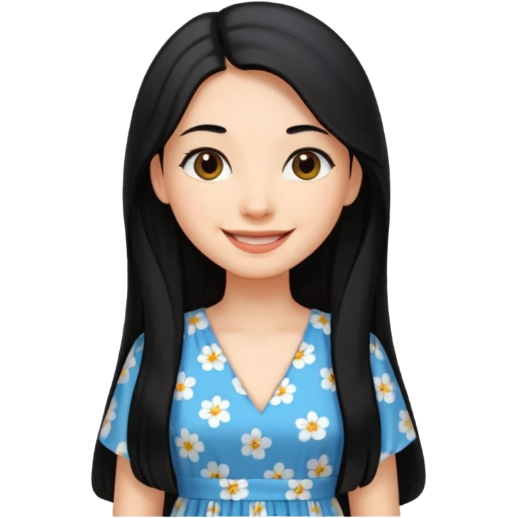 Long black hair girl wearing a maxidress being a girly girl professional  emoji