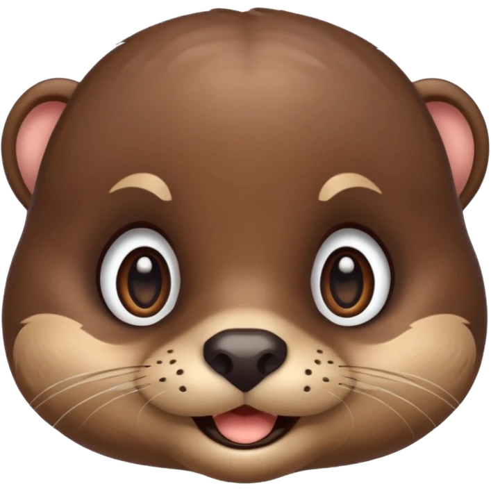 Cute Otter Face, smiling with big eyes emoji