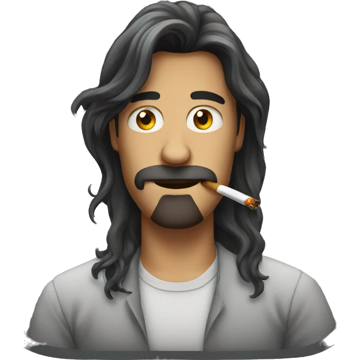 long hair guy smoking emoji