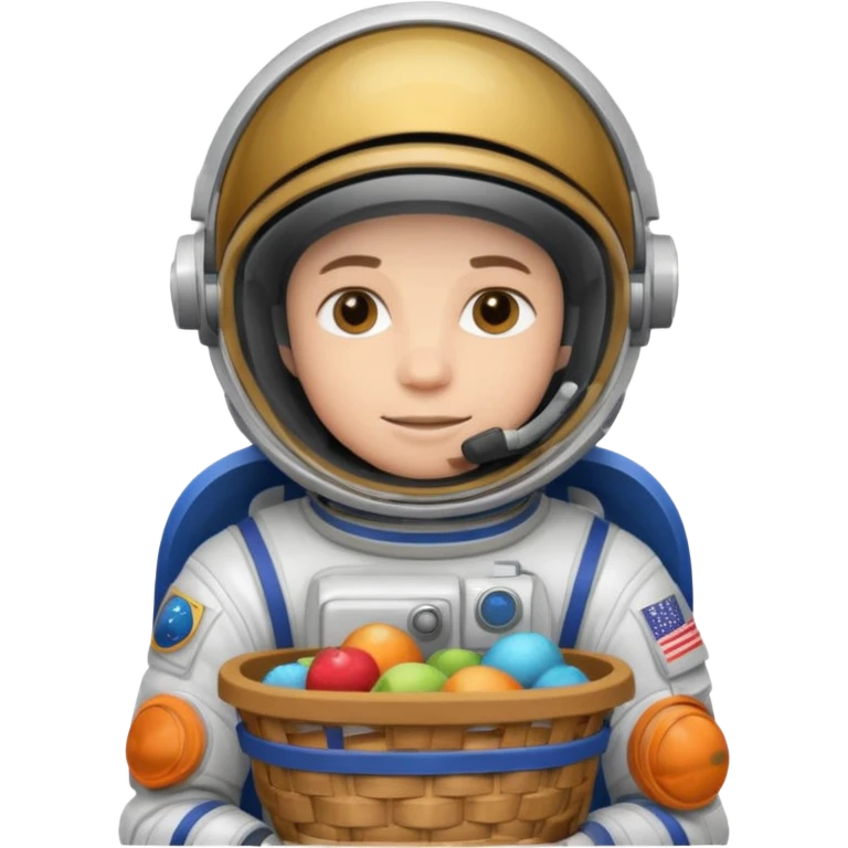 astronauta con casco cerrado, con canasta vacía emoji