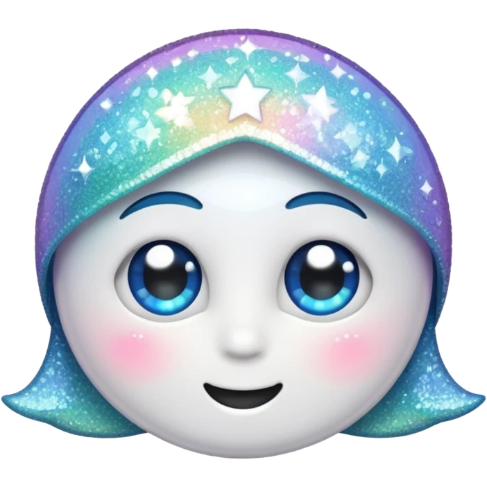 glitter white happy emoji