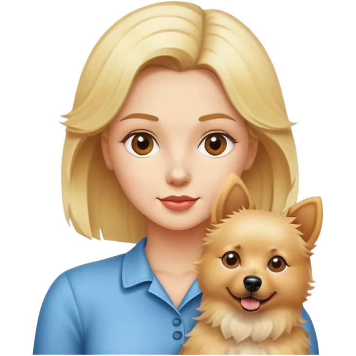blonde with a spitz dog  emoji
