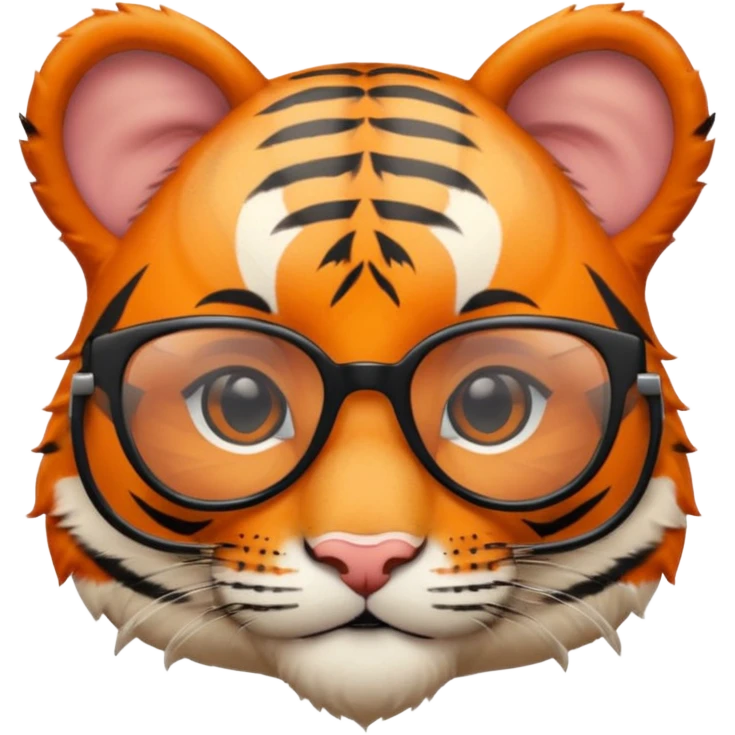 Orange Tiger cub with cool glasses
 emoji