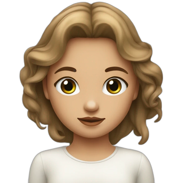 Moi une fille avec les yeux verts la peau blanche les cheveux très longs châtain et ondulé emoji