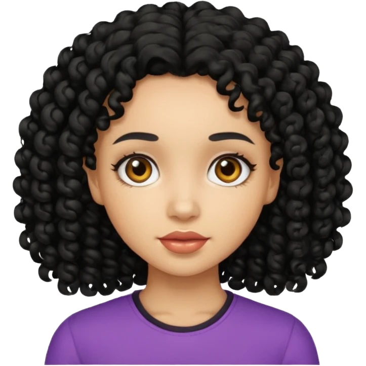 Light skin girl with black curly hair emoji