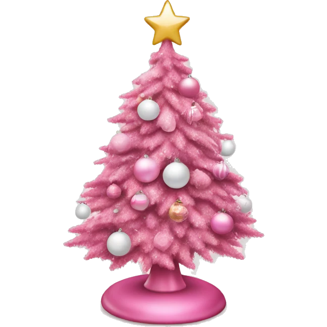 Pink Christmas tree with white and pink ornaments  emoji