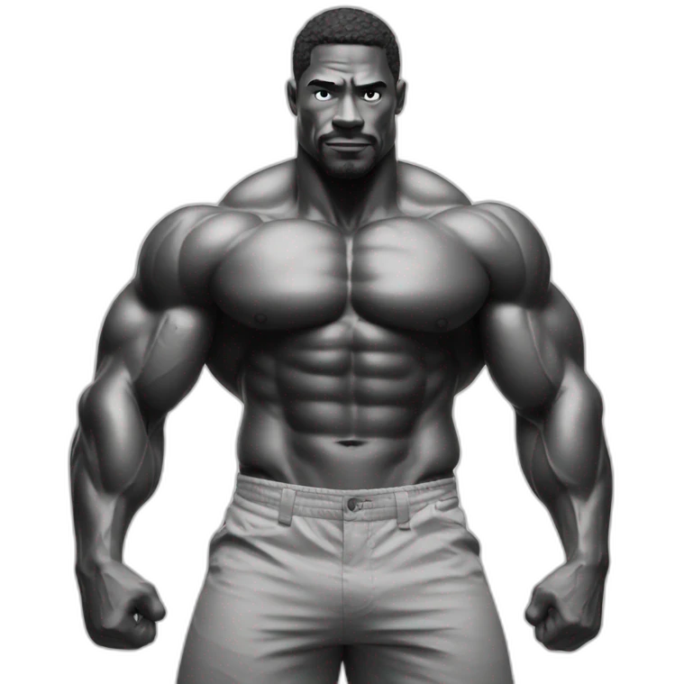Bodybuilder black and white emoji