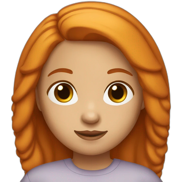 Ginger girl medium straight hair brown eyes emoji
