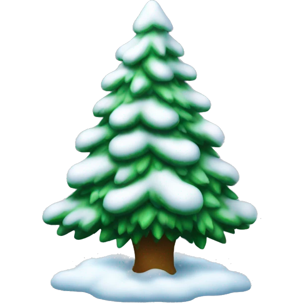 Christmas tree covered in snow emoji