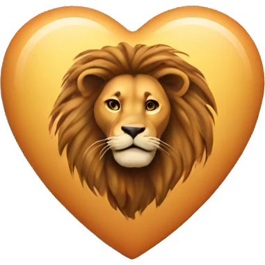 heart with lion print emoji