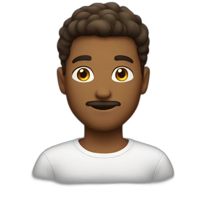 garcon brun  a lunettecheveux raide court sans barbe ni moustache emoji