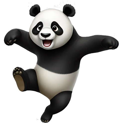 panda jumping emoji