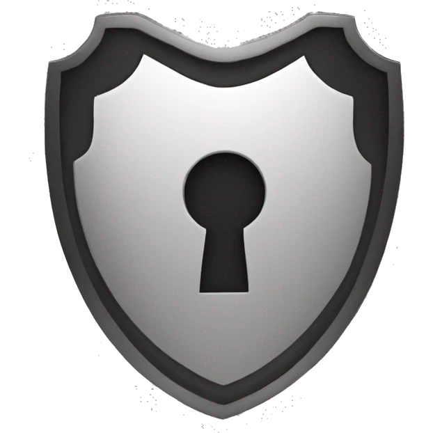 black-and-white lock emoji