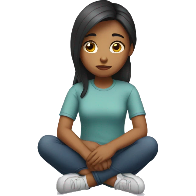girl sitting sad emoji