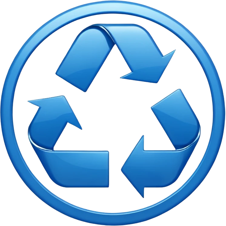 CIRCULO COM SETASSIMBOLO DE RECICLEAGEM REDONDO AZUL emoji