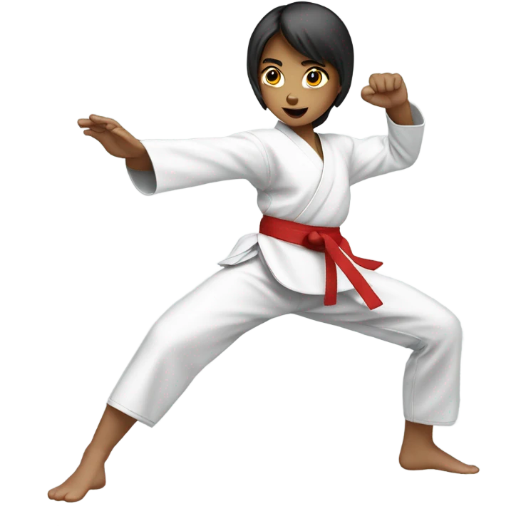 taekwondo girl kicking emoji