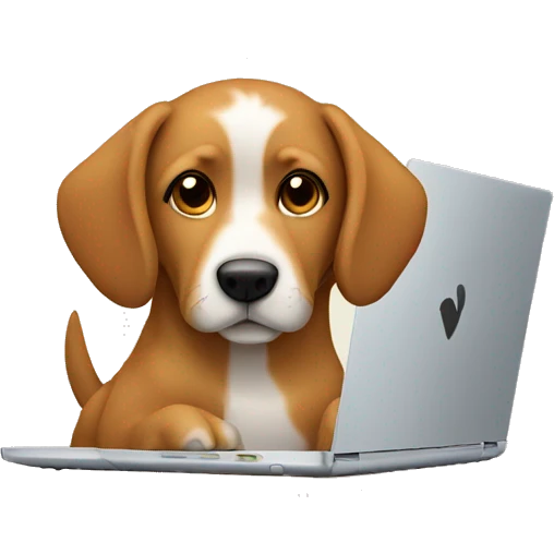 Dog in the laptop emoji