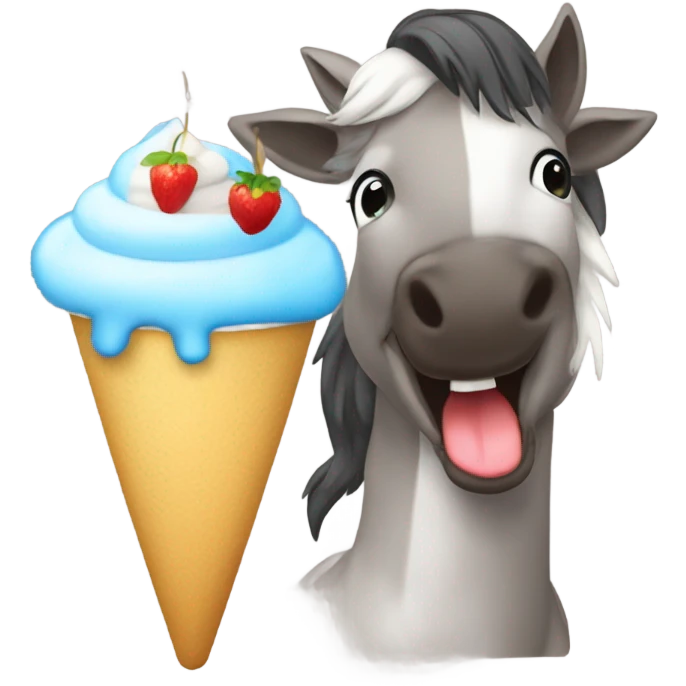Poni comiendo un helado emoji