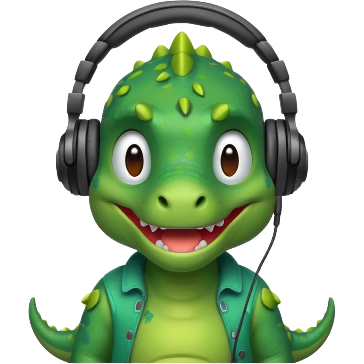 🦖と🎧のミックス emoji