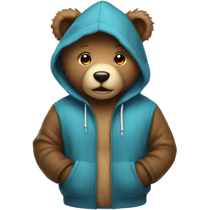 Teddy bear wearing a hoodie emoji