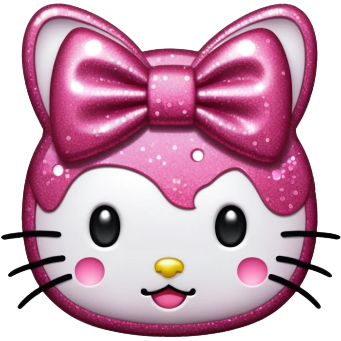 red glitter hello kitty emoji