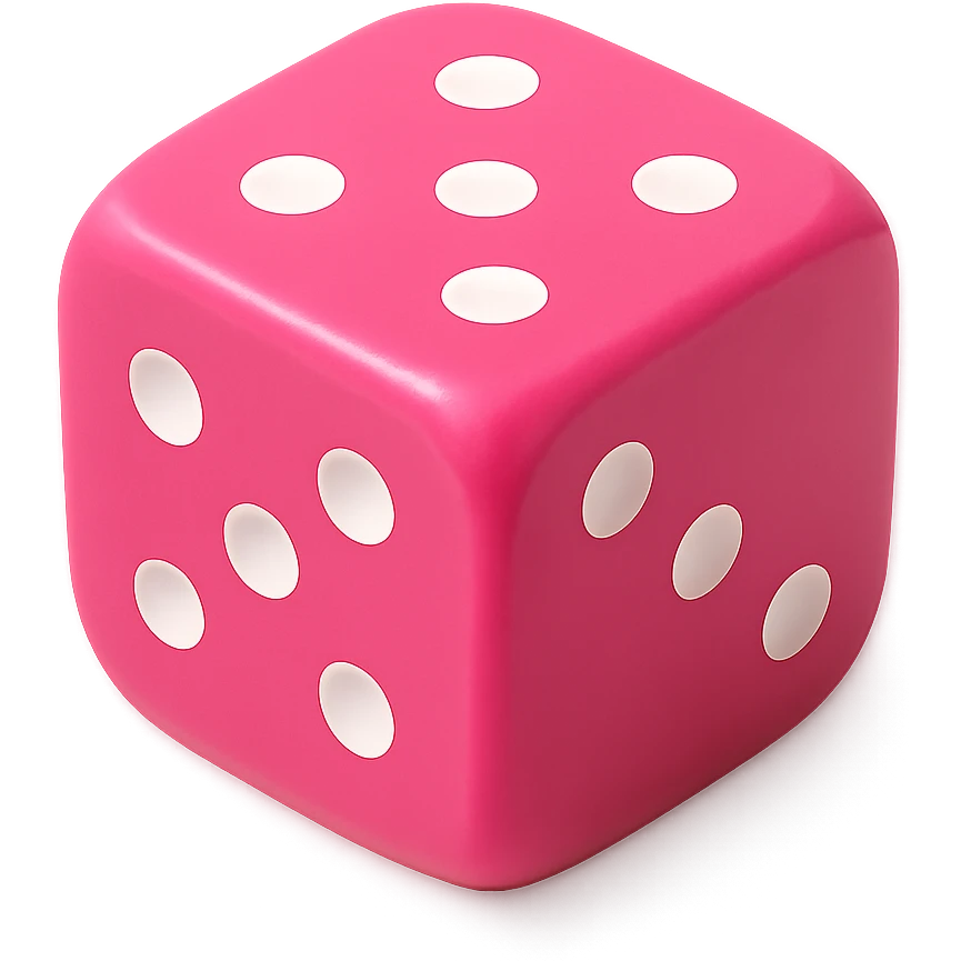 pink game dice emoji