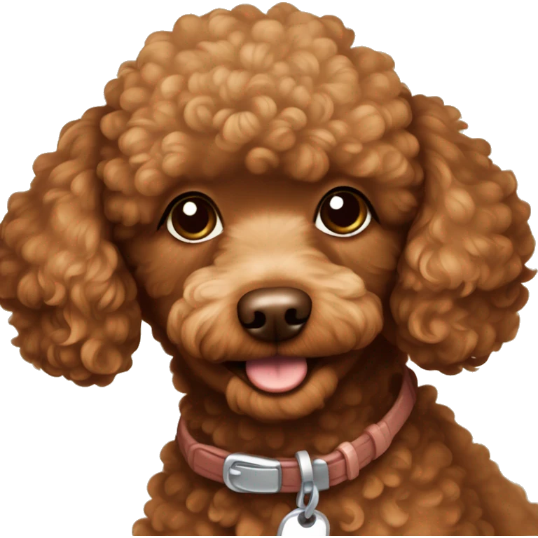 toy poodle red brown with white spot on chest without collar emoji