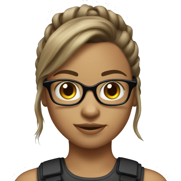 Light skin that brown hair in a pony tail Girl with glasses and Xbox controller  emoji