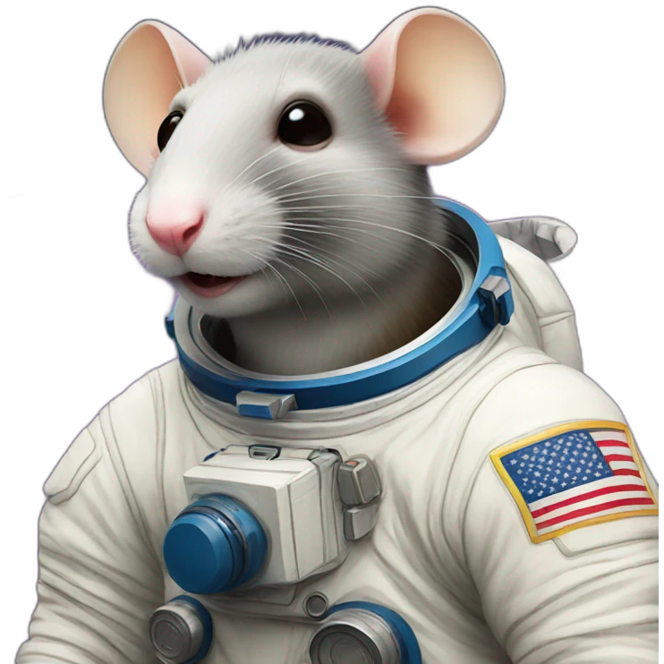astronaut rat realistic emoji