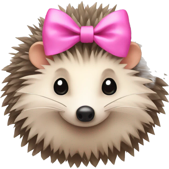hedgehog with a pink bow emoji